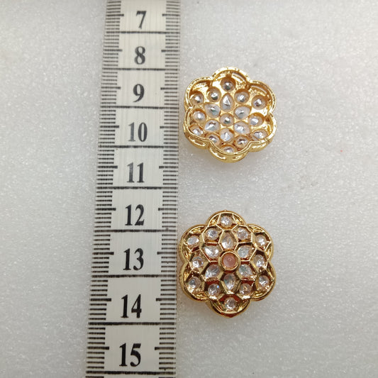 Light pink(4pcs) high quality flower shape kundan connectors 21mm(2cm)