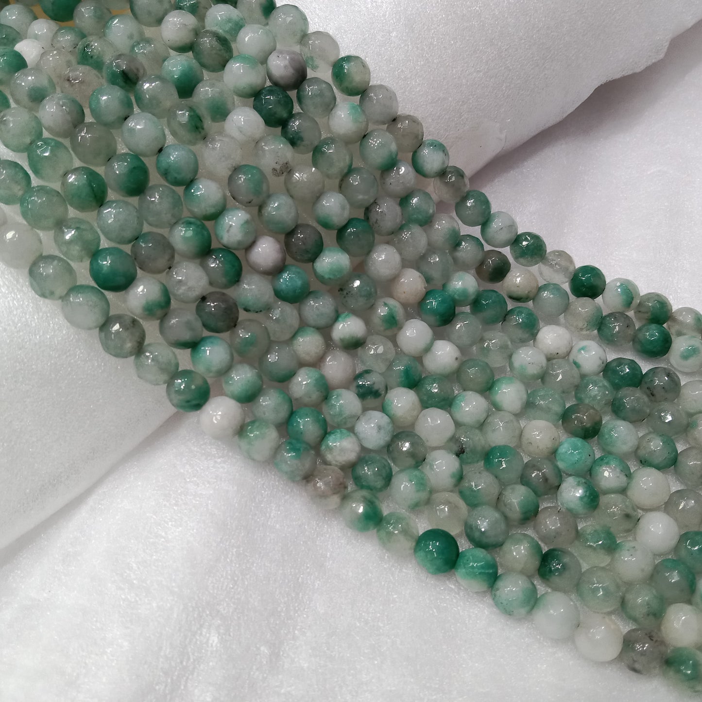 Green texture agate beads