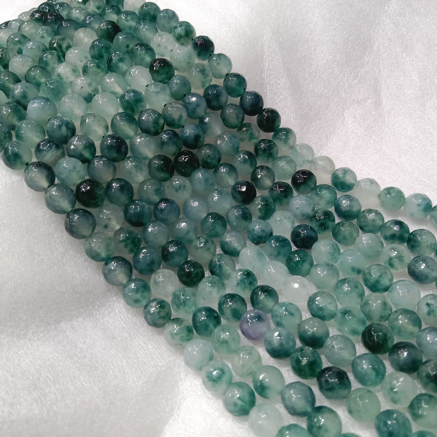 Green texture agate beads (8mm)