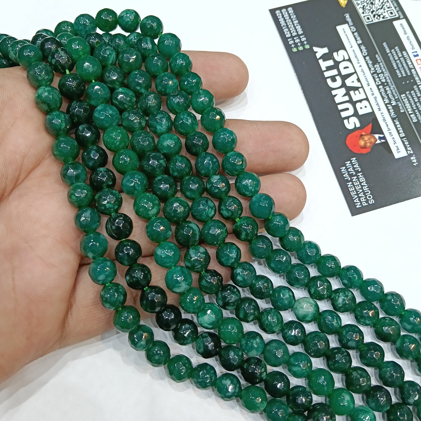 Green Color 8mm Agate Beads 1string