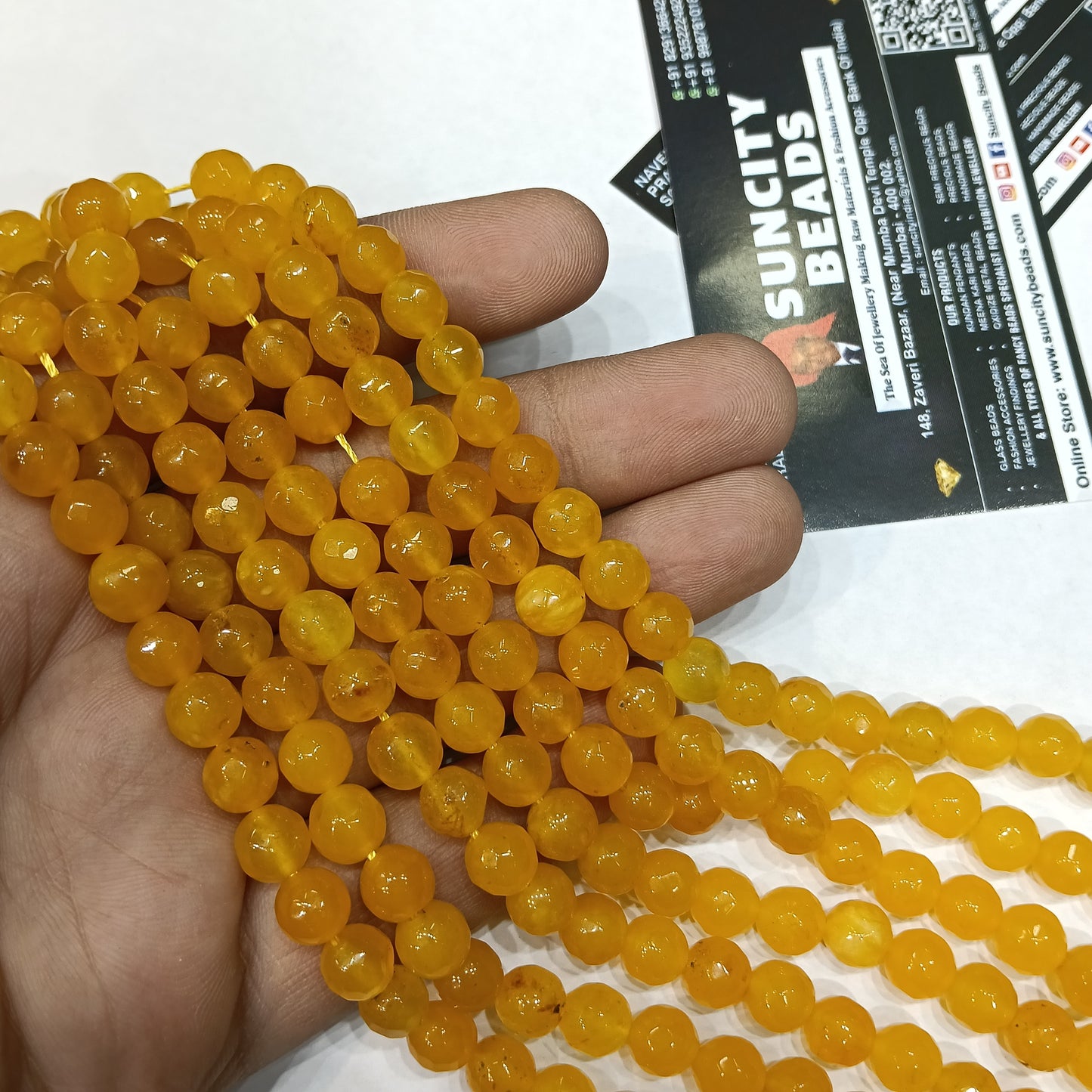 Golden yellow 8mm agate beads 1string
