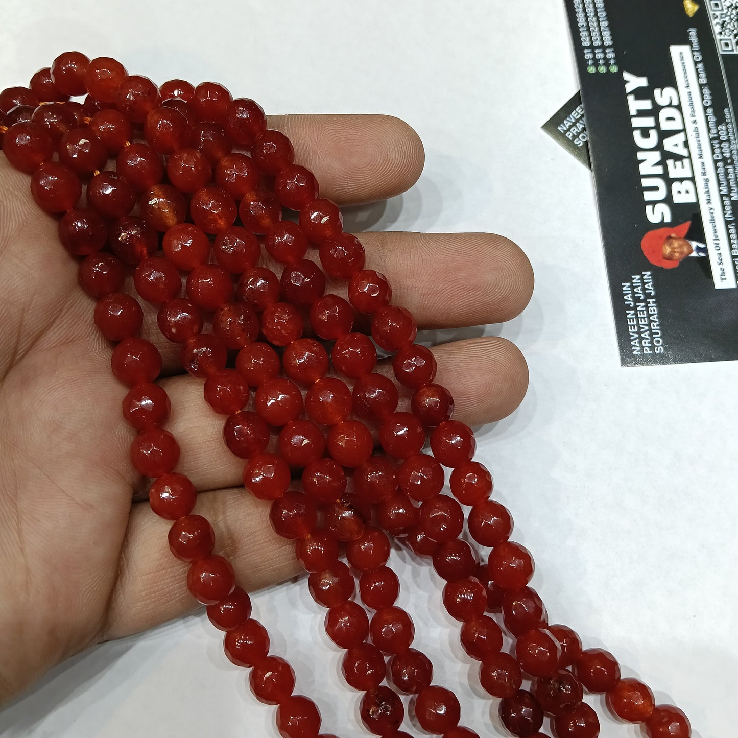Blood red 8mm agate beads 1string