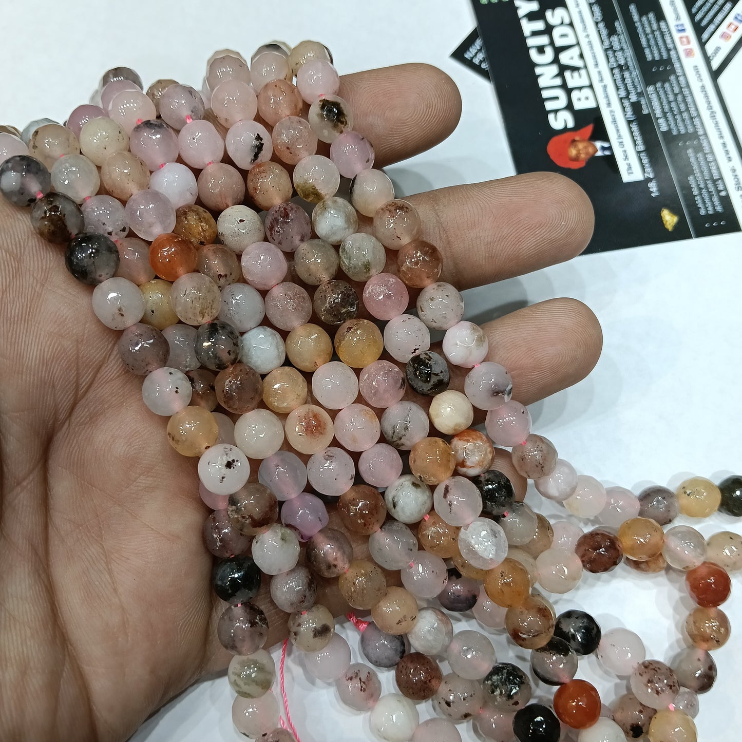 Pink shade 8mm agate beads 1string