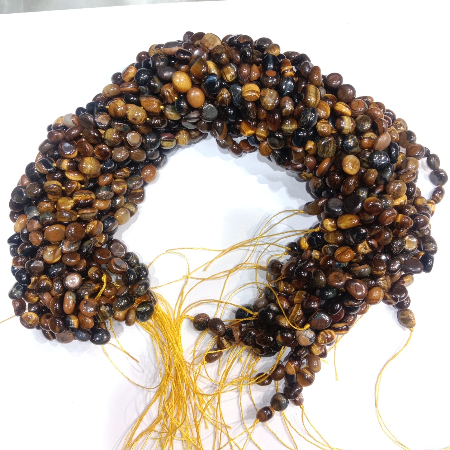 Tiger eye tumbel stones beads 1 string