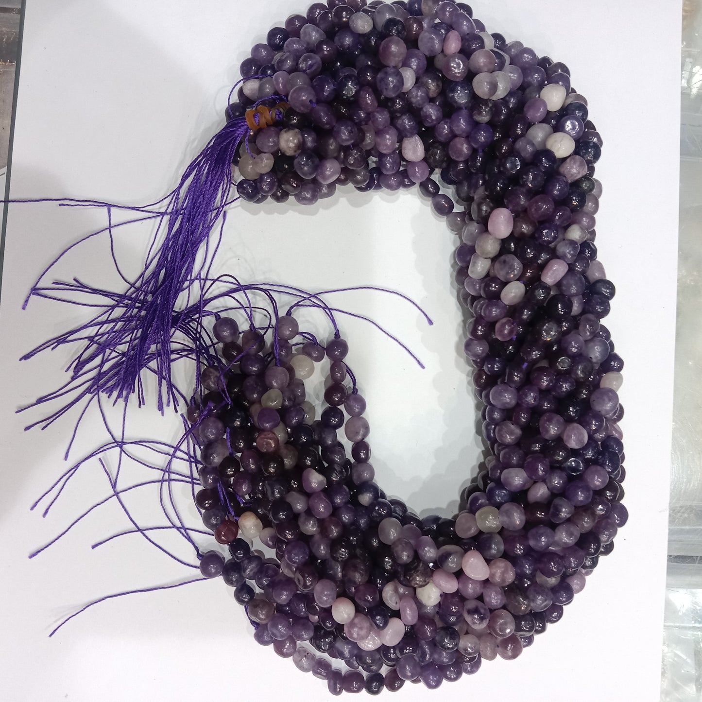Amethyst tumbel stones beads 1 string