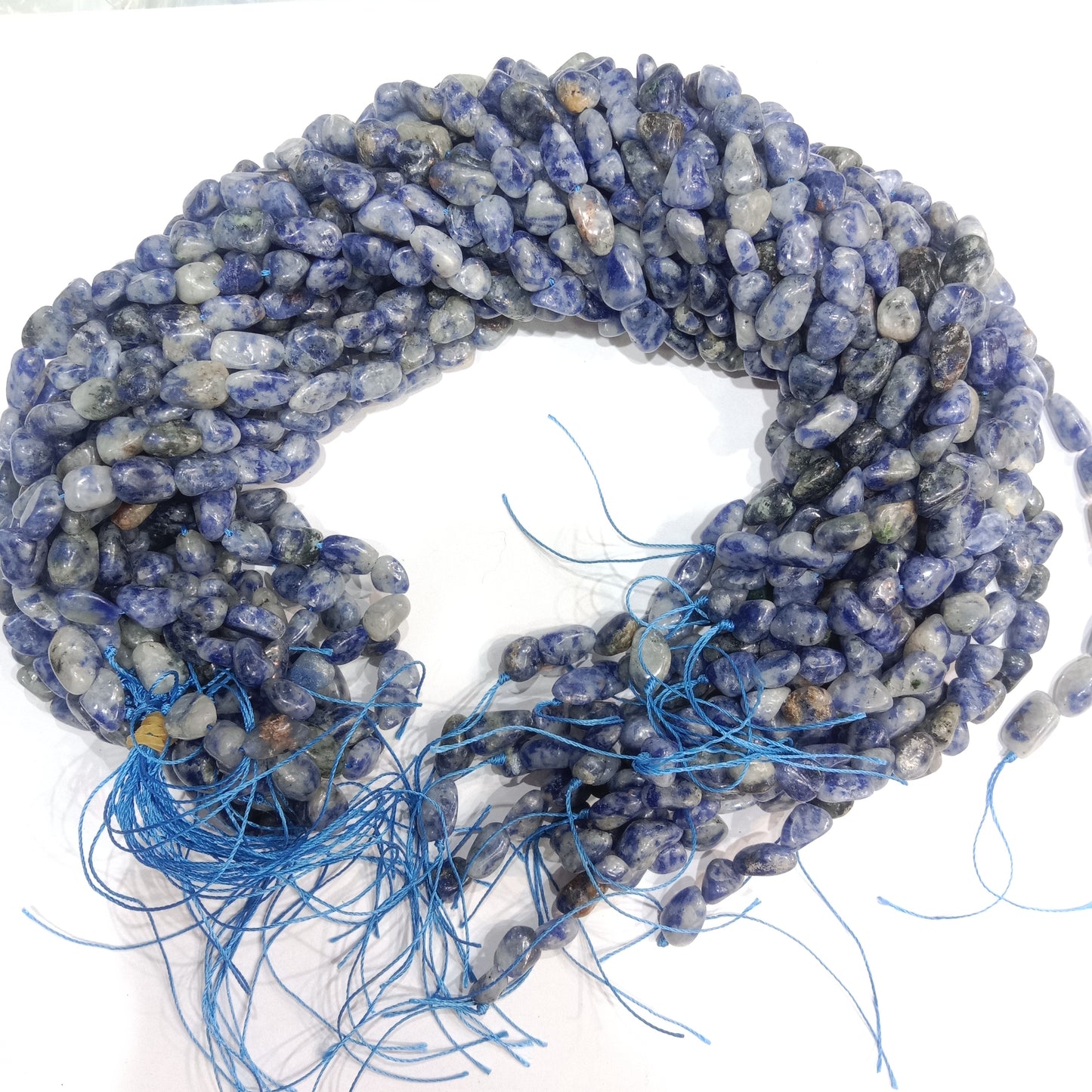 Natural Blue lolite tumbel stones beads 1 string
