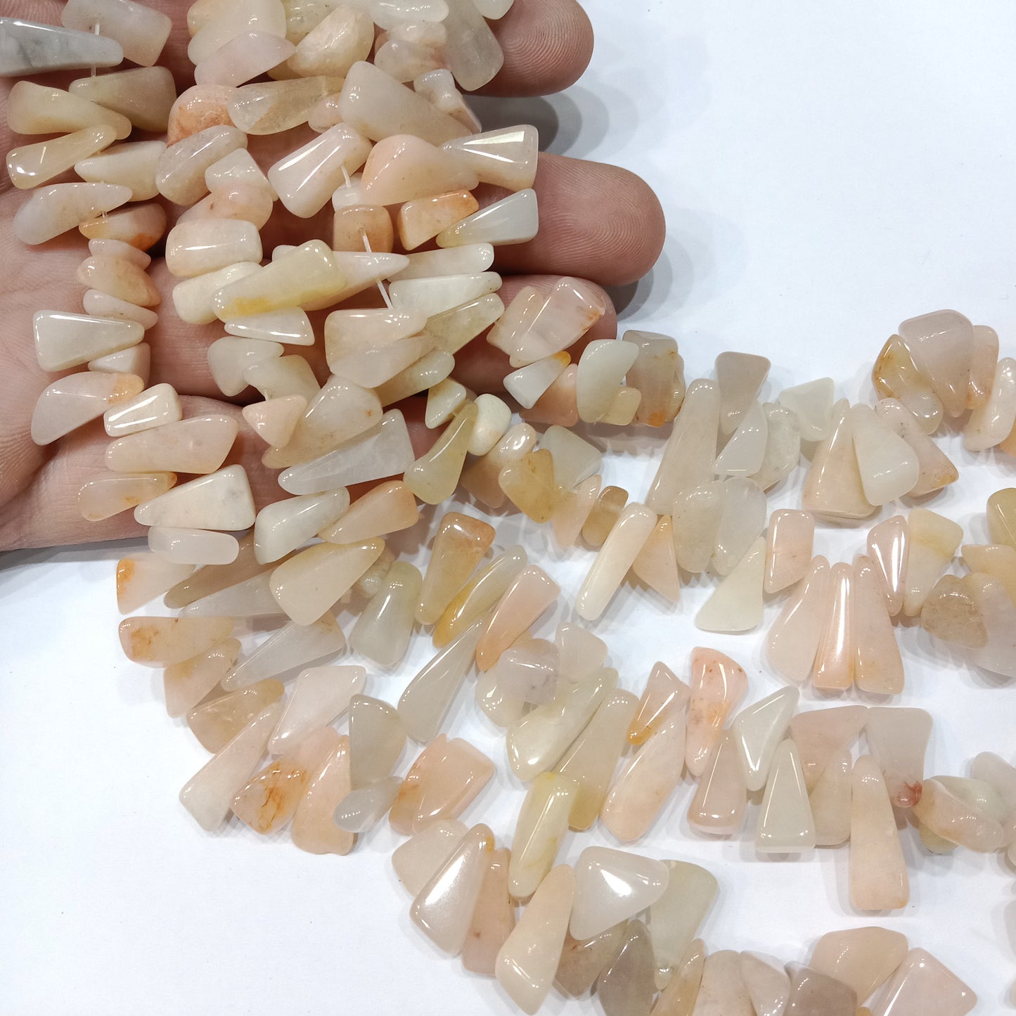Peach Moonstone Uncut Beads 1 String