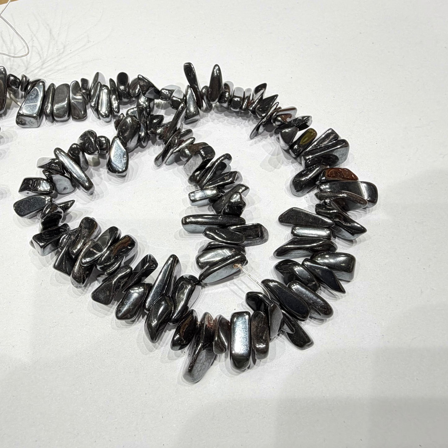 Gunmetal hematite Uncut Beads 1 String