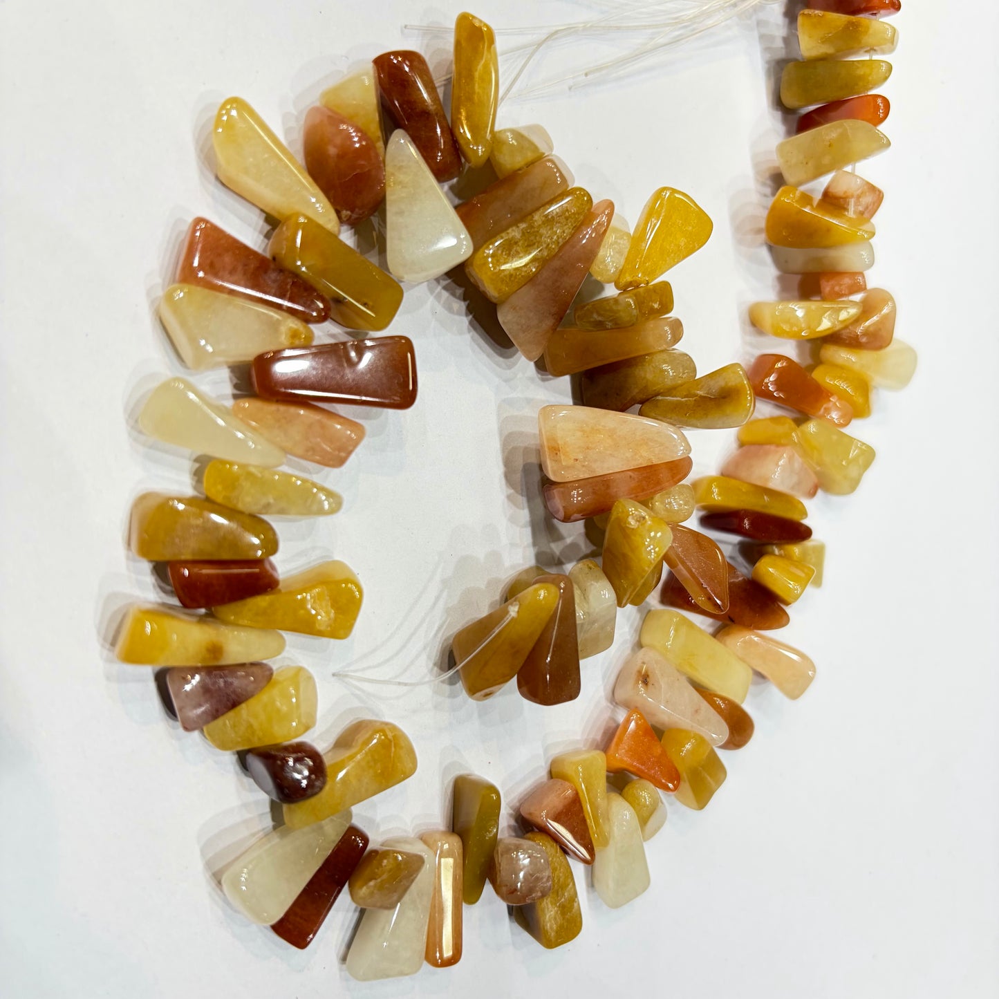 Multi-color Gold agate Uncut Beads 1 String