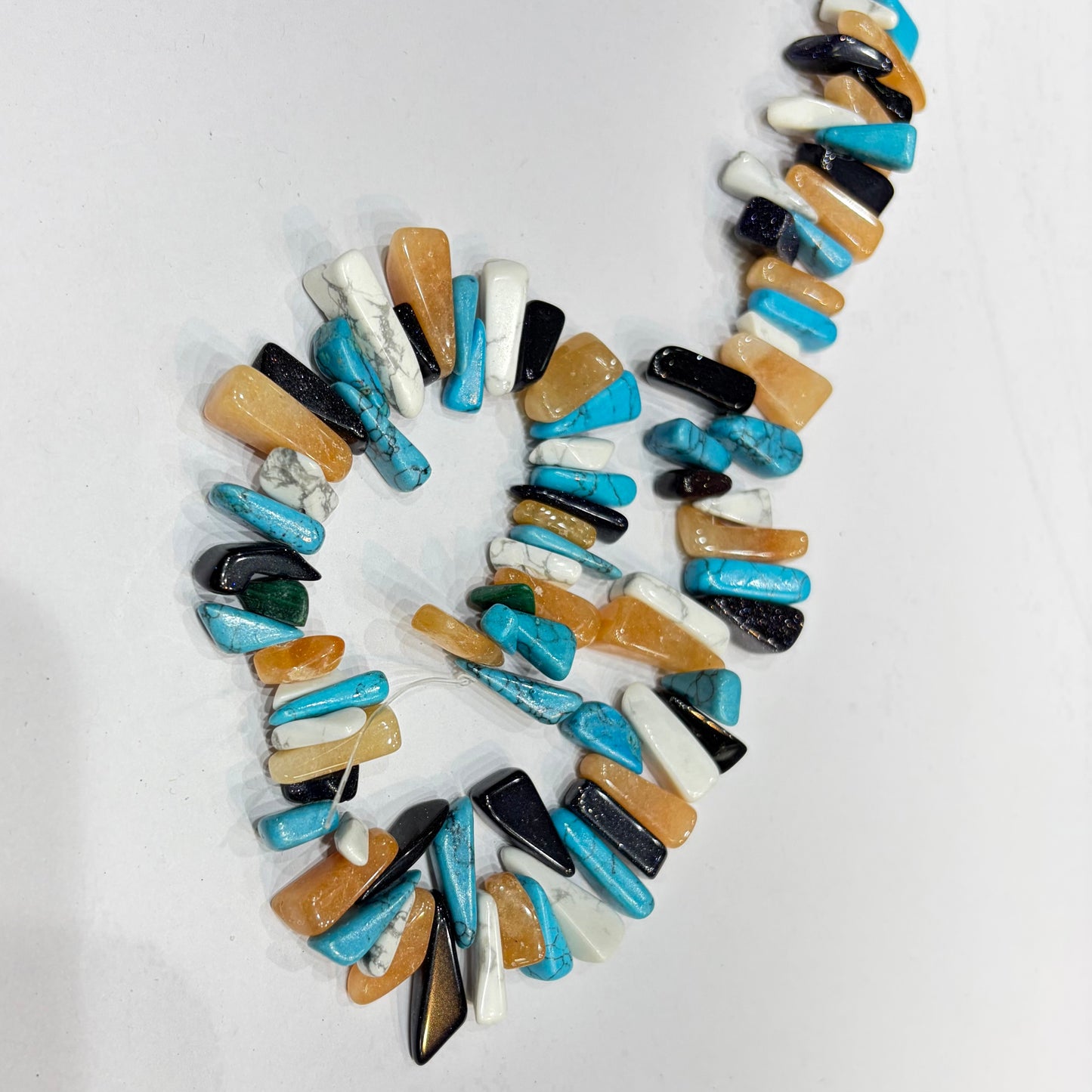 Blue turquoise jasper Uncut stones Beads 1 String