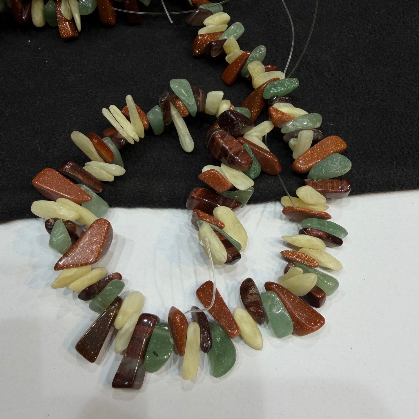 Multi agate stones Uncut Beads 1 String