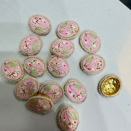 High quality meenakari Kundan 16mm 1 pkt 20 pcs.