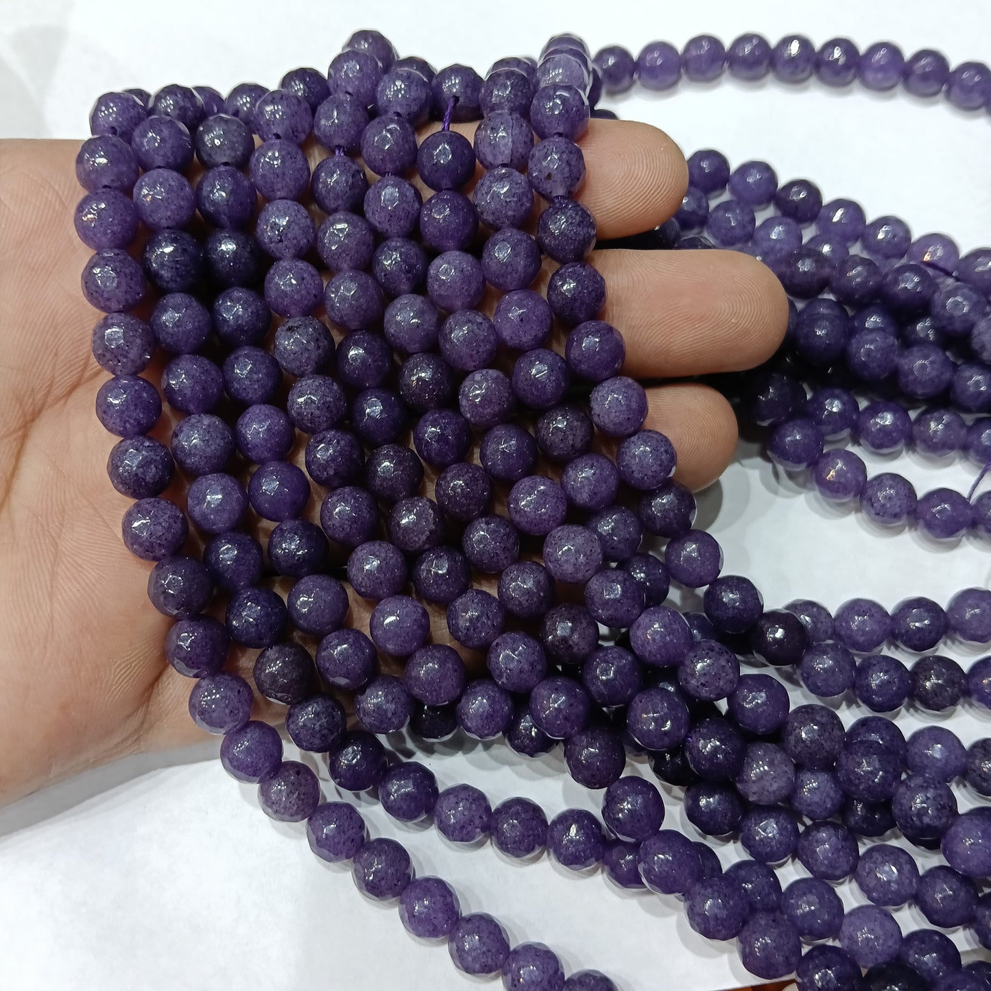 Purple 8mm agate beads 1string
