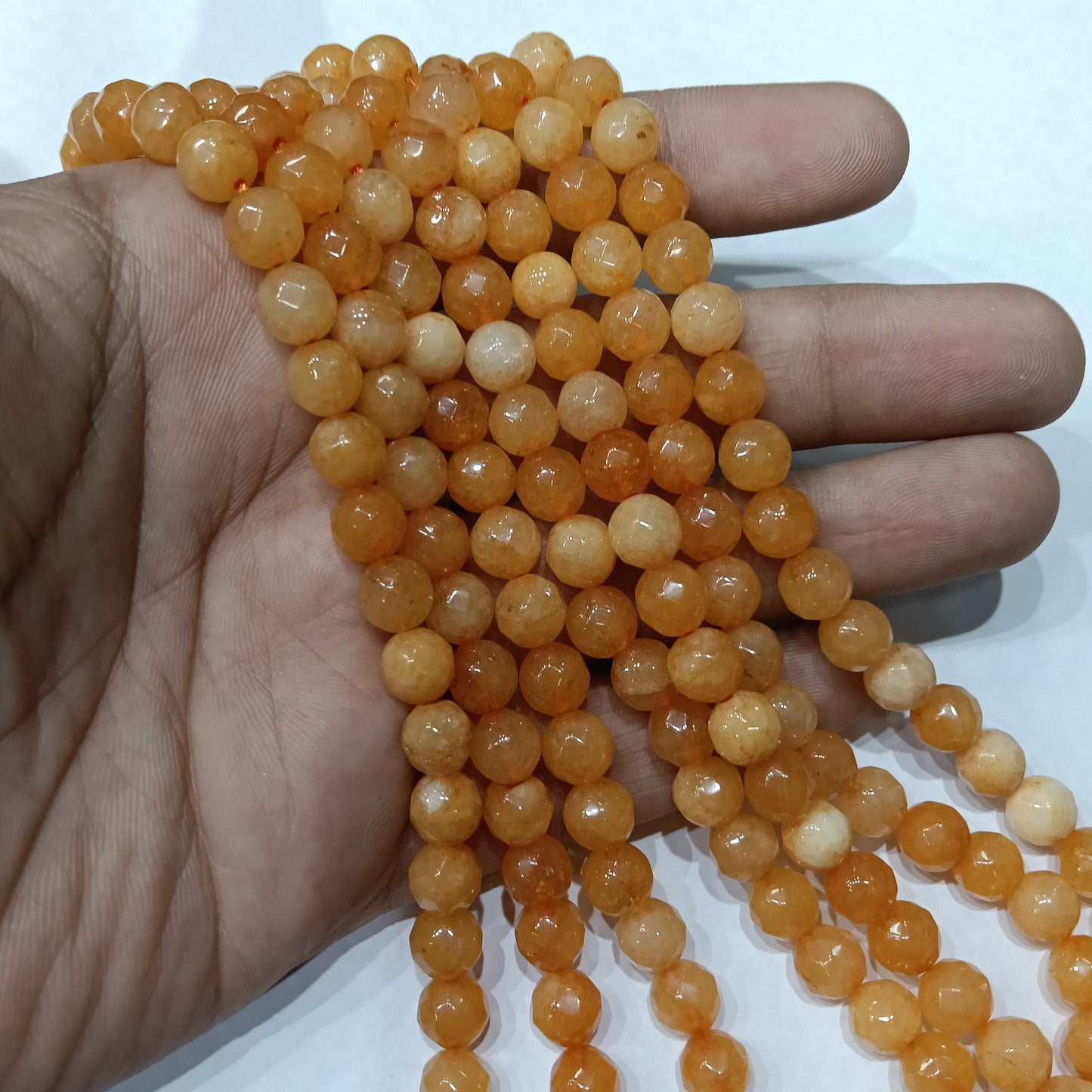 Light orange 8mm agate beads 1string