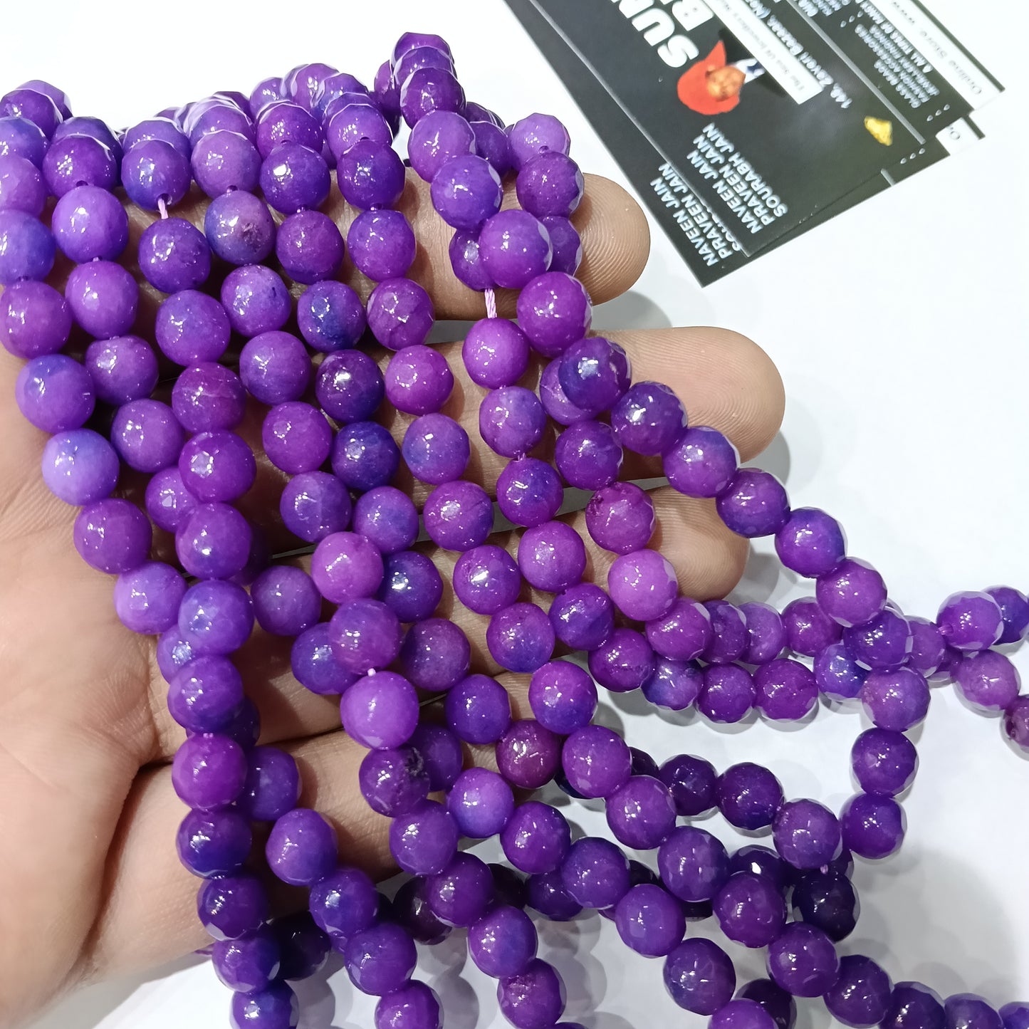 Dark purple 8mm agate beads 1string