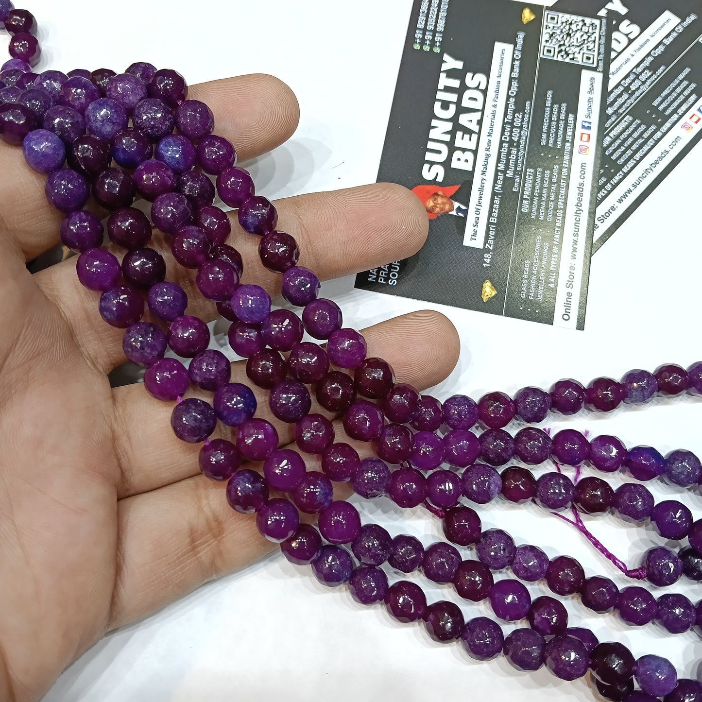 Dark purple 8 mm agate beads 1string