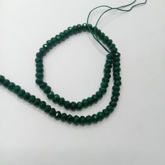 Dark Green High Quality agate Rondell Beads 4mm 1 string