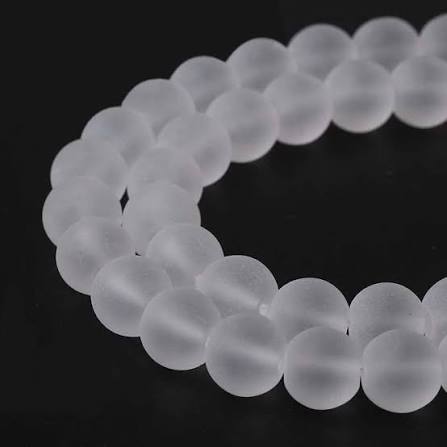 White clear quartz high quality round shape 8mm 1 string.