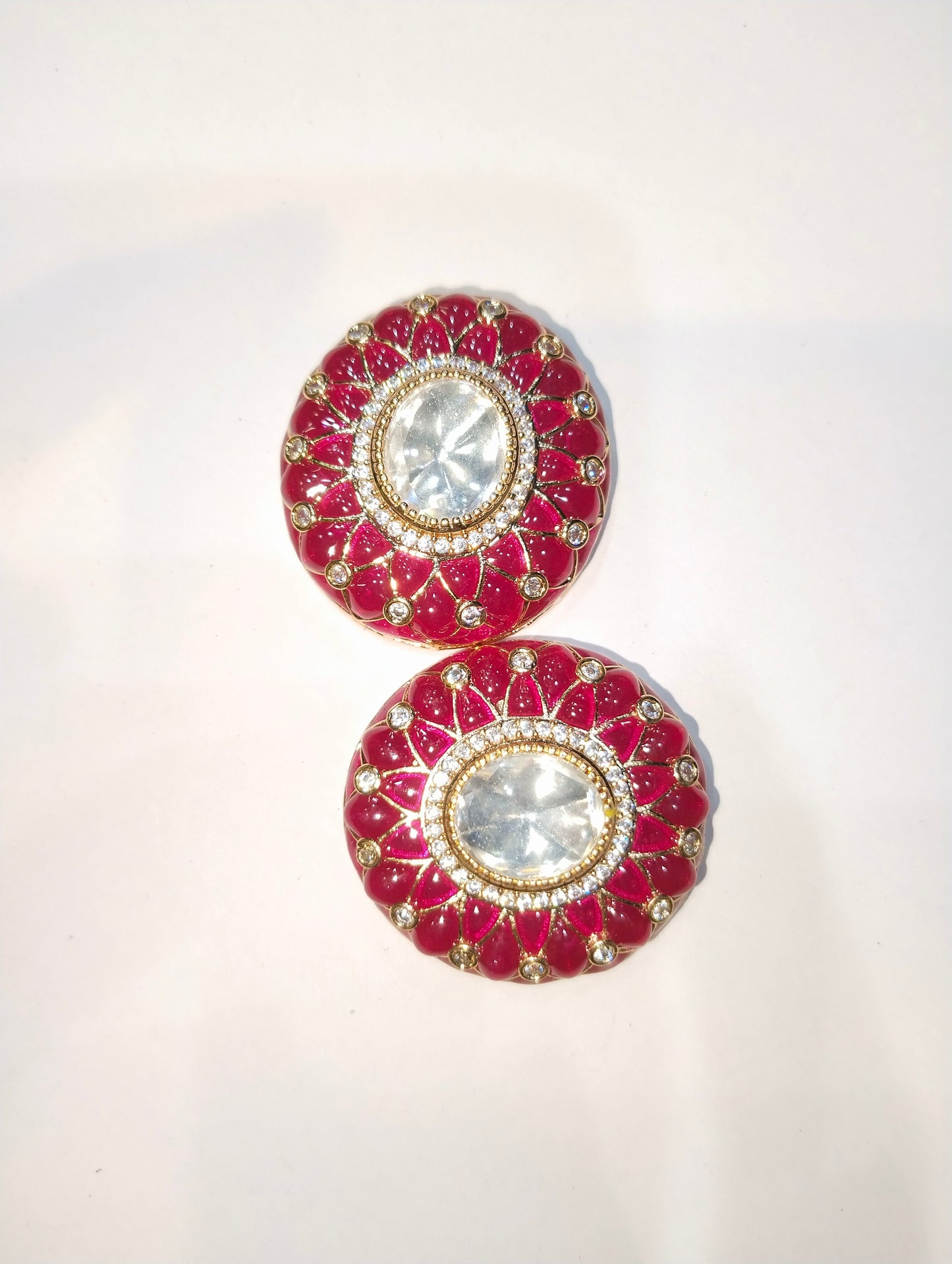 High Quality Kundan pendants 1.25 inches round shape 1 pkt 1 pcs