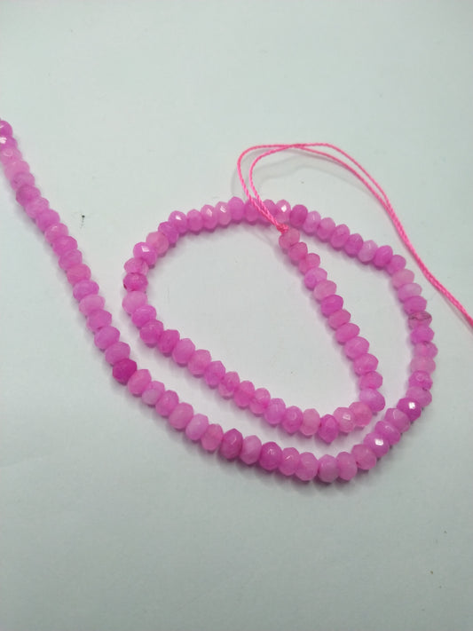 Rani pink High Quality agateRondell Beads 4mm 1 string