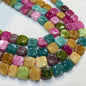 Multi colour agate beads 1 string 14X14mm