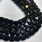 Dark black agate beads 1 string 14X14mm