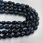 Saturated deep blue agate beads 1 string 12x16mm