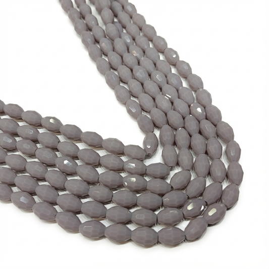 Gray High-Quality Oval Crystals 1 string