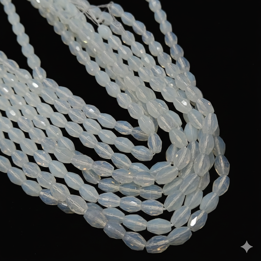 Opal White High-Quality Oval Crystals 1 string