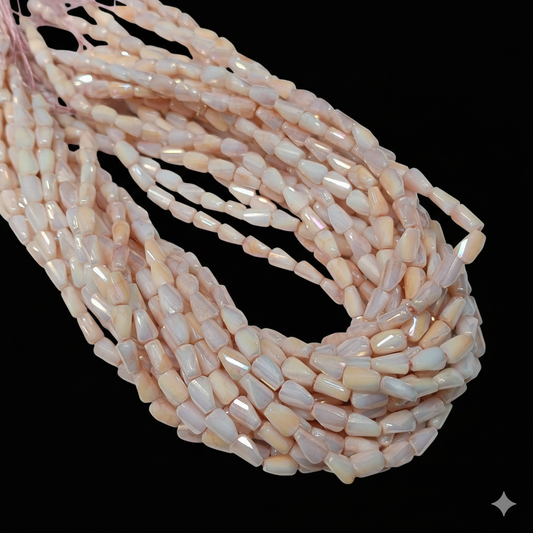 Peach Color Twisted Crystal High Quality Beads 1 string