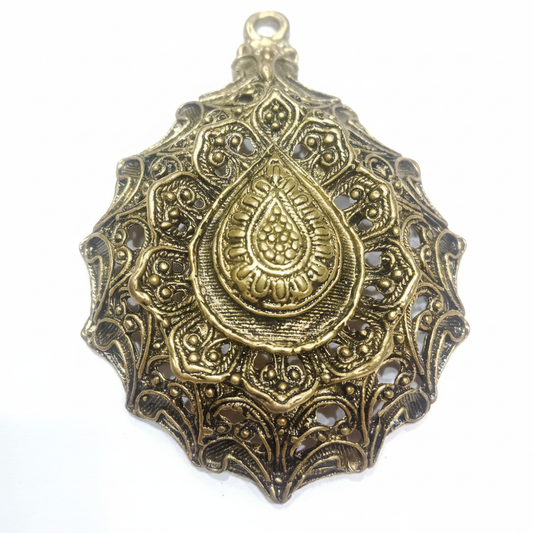 Antique Gold Oxidized Pendant 1 pc