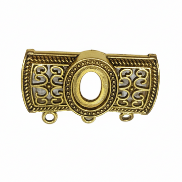 Gold oxidized pendant connector or spacer bar, specifically designed for making multi-strand ethnic jewelry 1 pc.