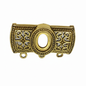 Gold oxidized pendant connector or spacer bar, specifically designed for making multi-strand ethnic jewelry 1 pc.