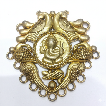 Gold oxidized ganpati carvings pendants 1 pc.