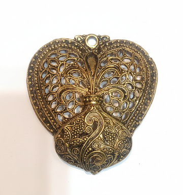 Gold oxidized carving pendants 1 pc.