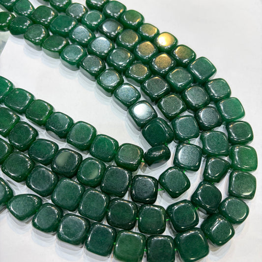 Emerald green agate beads 1 string 14X14mm