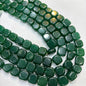 Emerald green agate beads 1 string 14X14mm