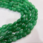 Jade-tone green  agate beads 1 string 12x16mm