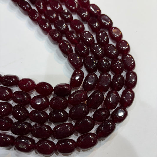 Ruby agate beads 1 string 12x16mm