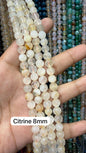 White clear quartz high quality round shape 8mm 1 string.