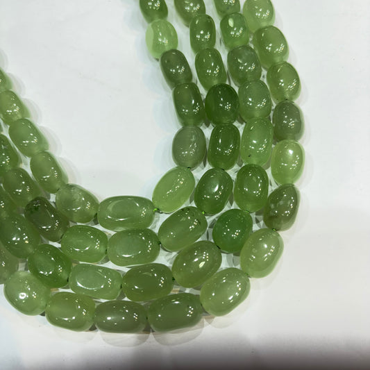 Light olive green agate beads 1 string 12x16mm