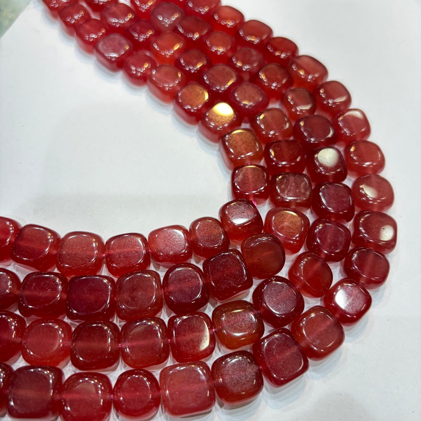 Carnelian red agate beads 1 string 14X14mm