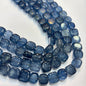 Shaded denim blue agate beads 1 string 14X14mm