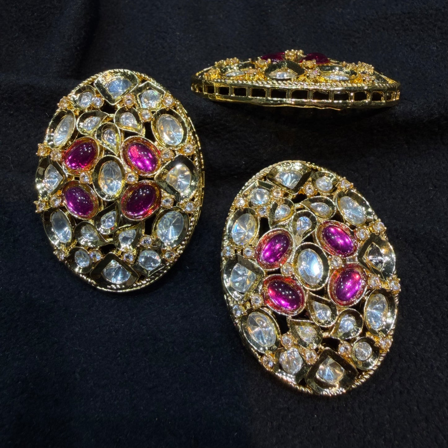 High quality meenakari kundans 2.25 inches 1 pkt 1 pc