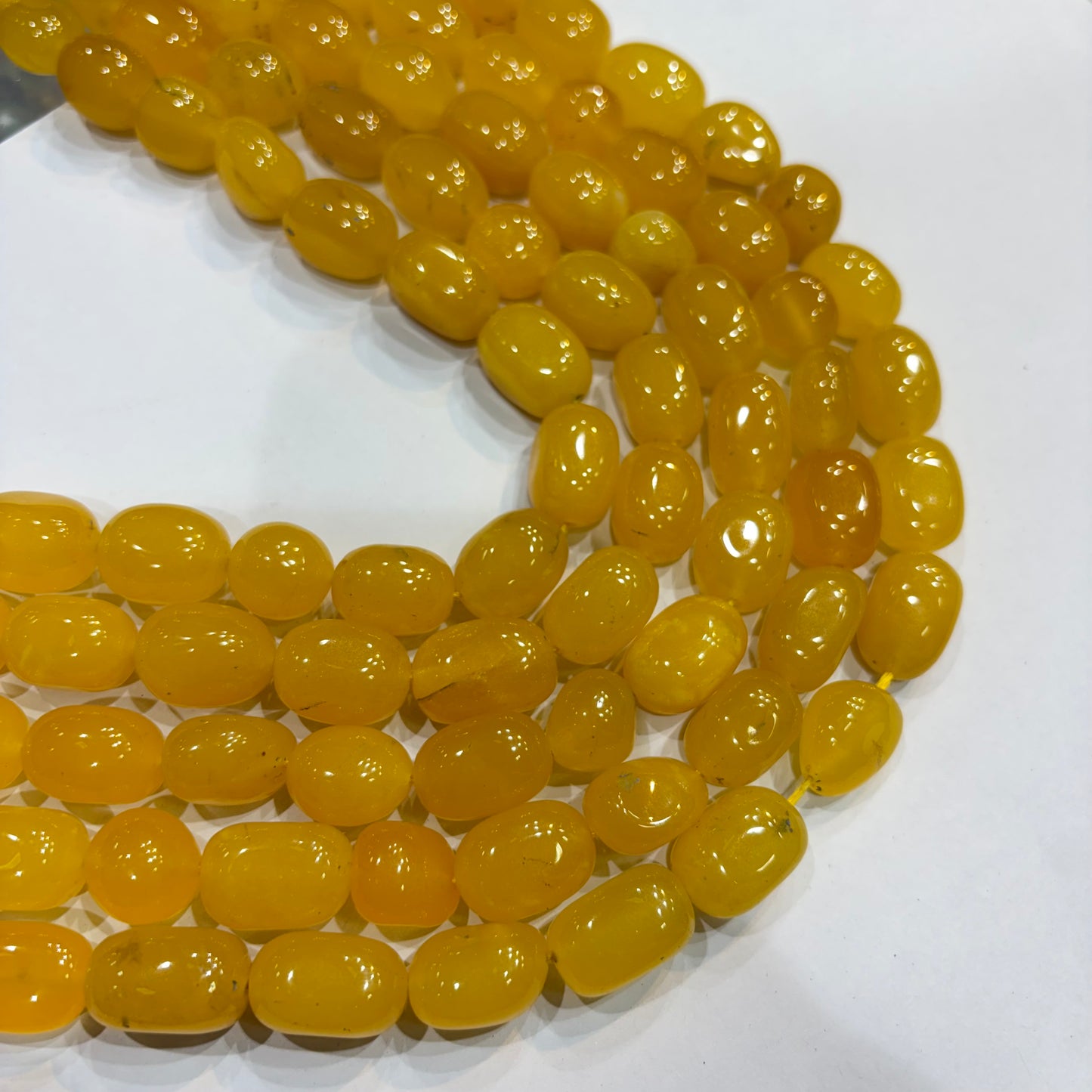 Yellow agate beads 1 string 12x16mm
