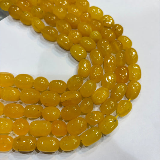 Yellow agate beads 1 string 12x16mm