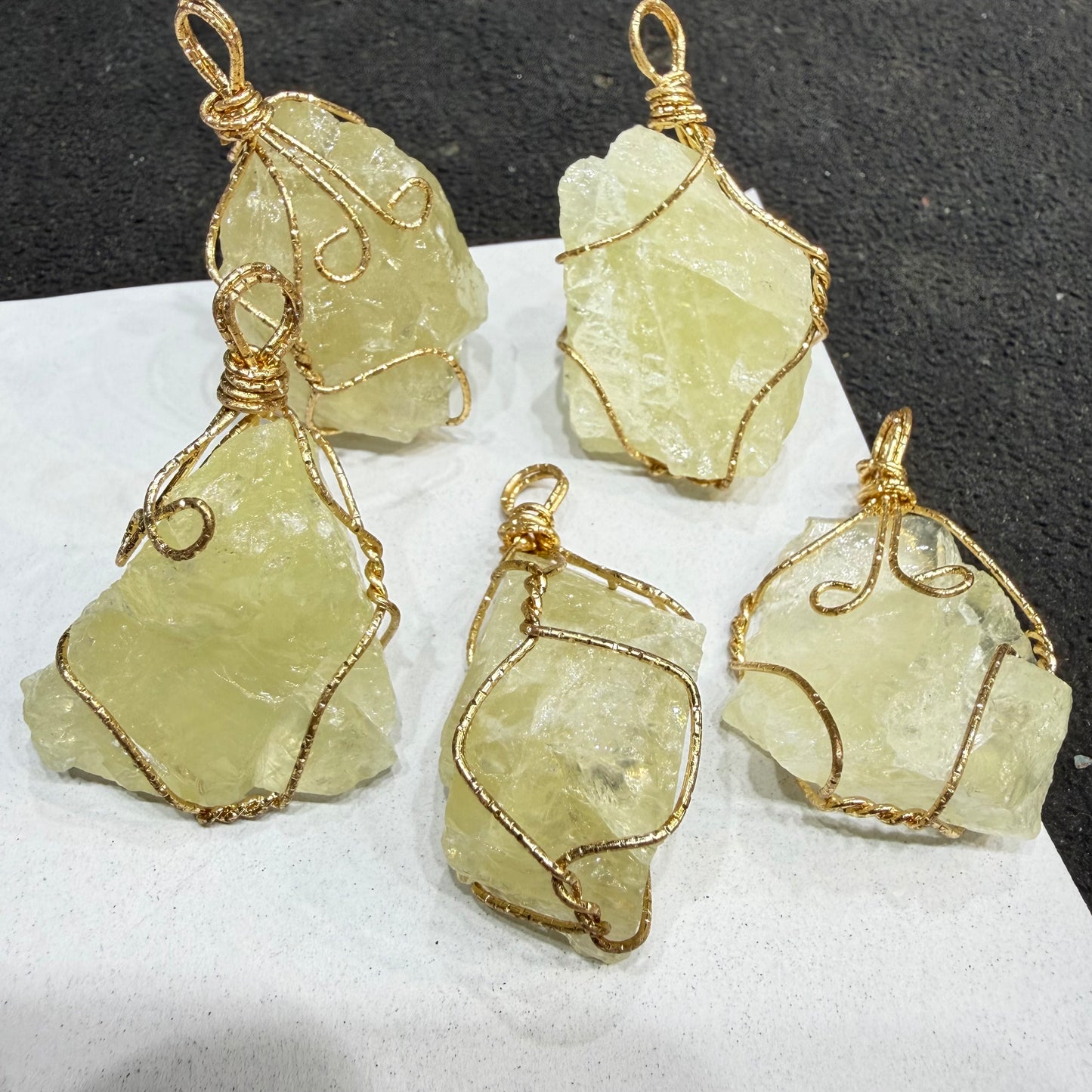 Raw Crystal Quartz Wire-Wrapped Pendants 1.5 inch size.
