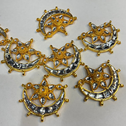 Buy now Royal crystal Chandrakor kundan connector 10 pcs big size 1.5 inches