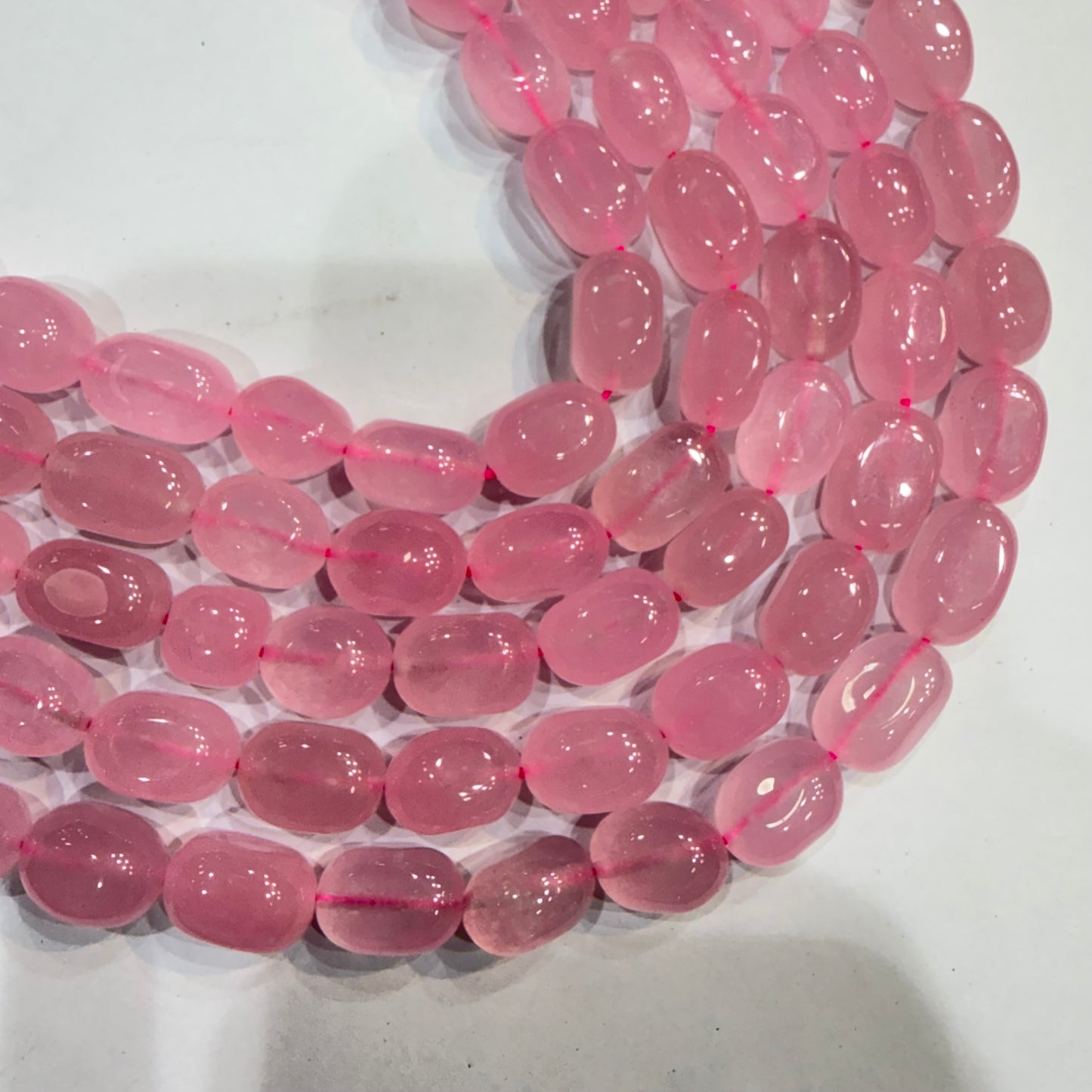 Blush blossom pink agate beads 1 string 12x16mm