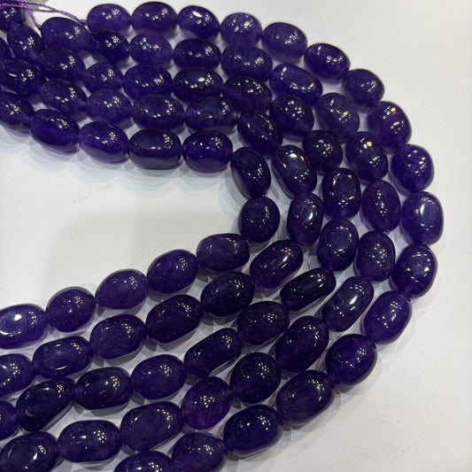 Imperial violet agate beads 1 string 12x16mm
